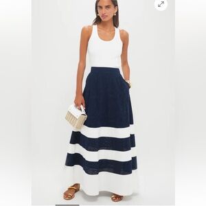 Tuckernuck Blue and White Stripe Kit Maxi Skirt, size 8
